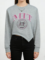 Graphic Round Neck Cropped Sweatshirt