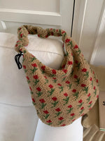 Sherpa Ruched Strap Handbag