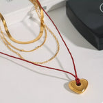 Stainless Steel Four-Layered Heart Necklace