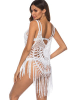 Crochet Fringe Beach Cover Up - Ladyez