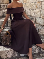 Off-Shoulder A-Line Maxi Dress