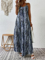 Full Size Printed Scoop Neck Maxi Cami Dress - Ladyez