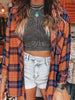 Plaid Button-Up Long Sleeve Shirt