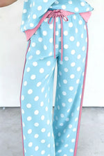 Polka Dot Contrast Trim Top and Pants Set