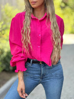 Swiss Dot Button Down Shirt