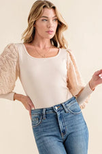 And The Why Textured Puff Sleeve Bodysuit - Ladyez