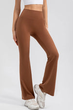 High Waist Straight Active Pants - Ladyez