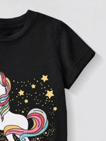 Children's Unicorn Graphic Short Sleeve T-Shirt