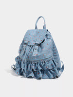Floral Ruffle Backpack Bag