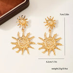 18K Gold-Plated Sun Burst Drop Earrings