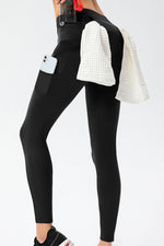 Full Size Slim Fit High Waist Long Sports Pants with Pockets - Ladyez