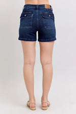 Judy Blue Full Size High Waist Back Flap Pocket Denim Shorts Plus Size