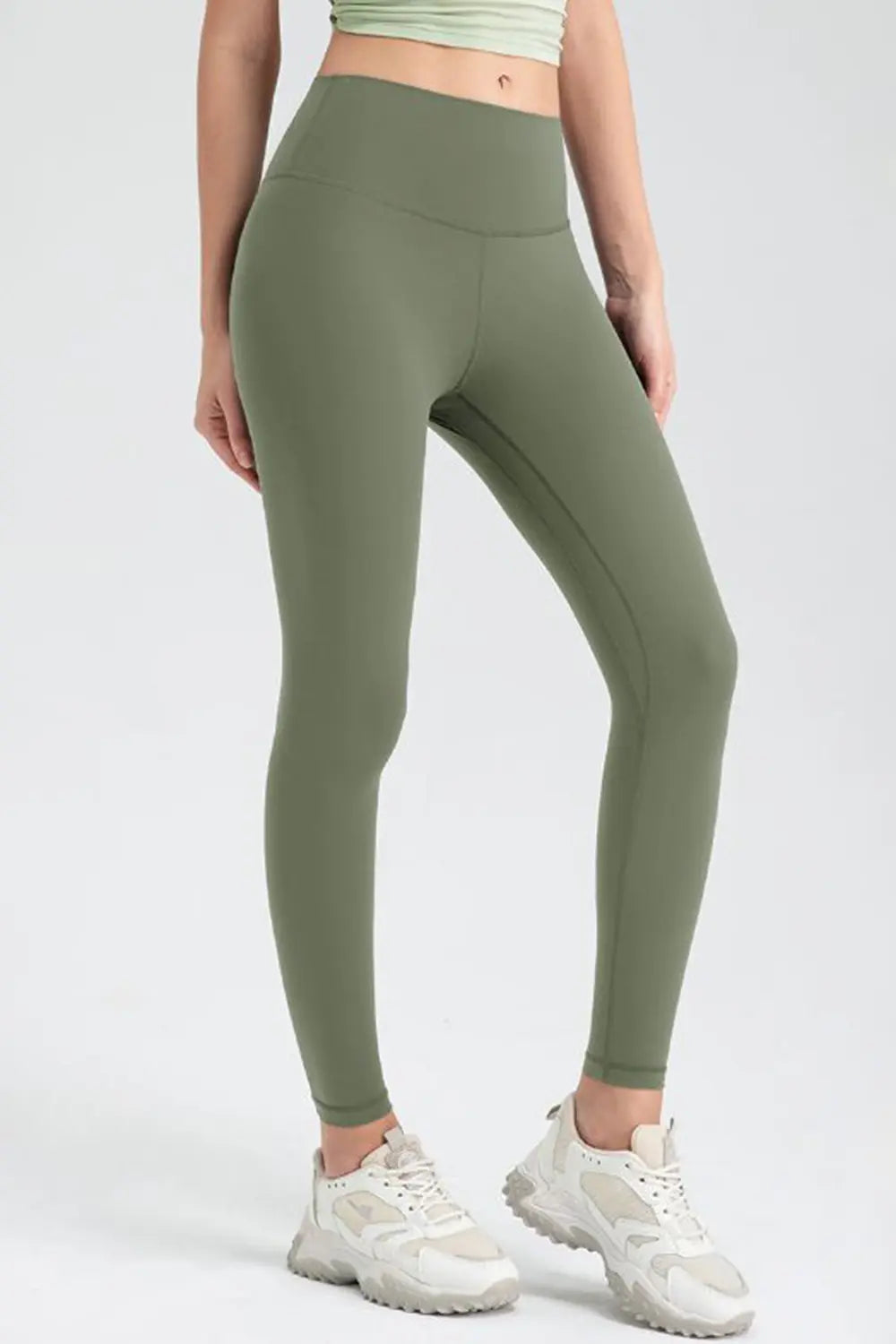 Wide Waistband Slim Fit Active Leggings - Ladyez
