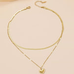 18K Gold-Plated Double Layered Heart Pendant Necklace