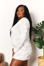 Double Take Floral Long Sleeve Top and Shorts Loungewear Set - Ladyez