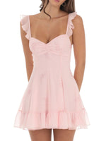 Floral Sweetheart Ruffled Cami Mini Dress - Ladyez