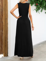 Surplice Neck Sleeveless Maxi Dress - Ladyez
