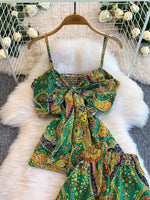 Printed Cami and Wide Leg Pants Set