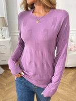 Round Neck Long Sleeve Knit Top
