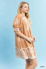 Umgee Paisley Mandala Print Babydoll Dress