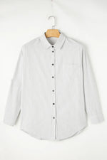 Striped Collared Neck Long Sleeve Shirt