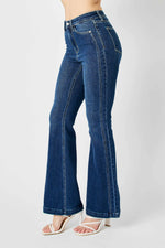 Judy Blue Full Size Hw Angled Side Seam Detail Flare Jeans Plus Size - Ladyez