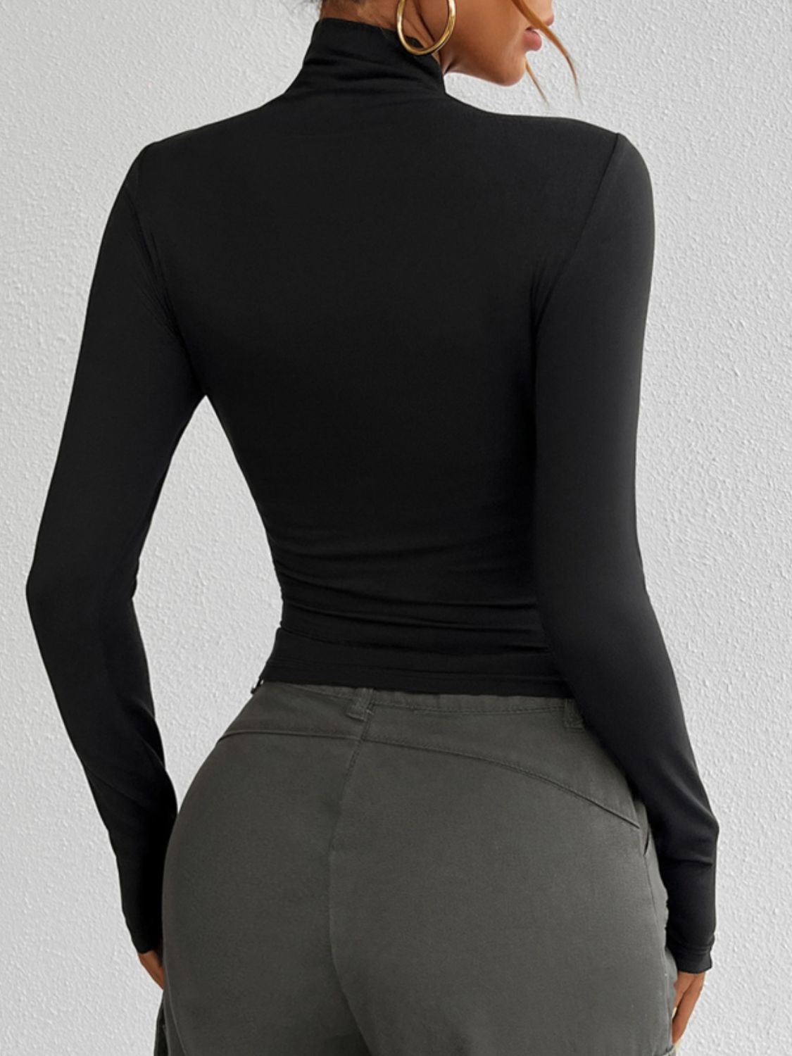 Devine Mock Neck Long Sleeve T-Shirt - Ladyez