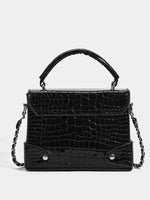 Crocodile Pattern Flap Crossbody Bag