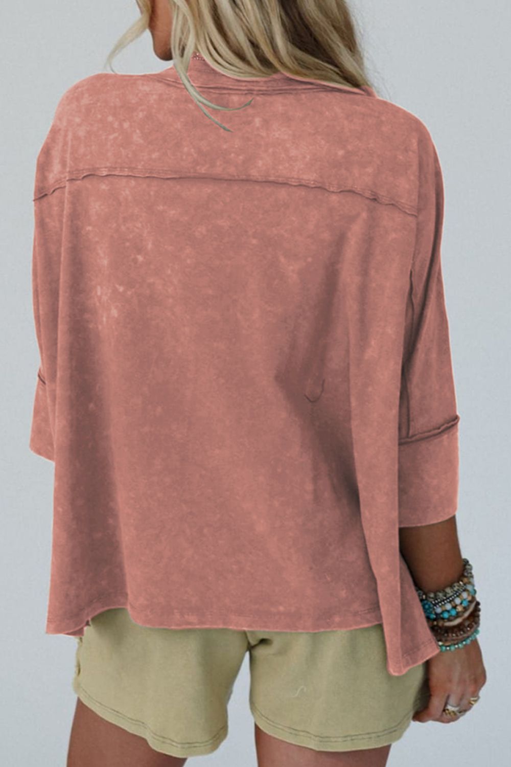 Star Applique Round Neck T-Shirt - Ladyez