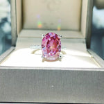 8 Carat Moissanite Oval 925 Sterling Silver Ring