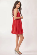 Davi & Dani Textured Sweetheart Neckline Bubble Hem Dress - Ladyez