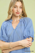 Umgee Cotton Gauze Ruffle Top
