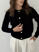 Button Up Texture Knit Cardigan