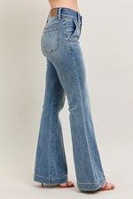 Judy Blue Full Size High-Waist Flare Denim Jeans with Front Seam Detail Plus Size - Ladyez