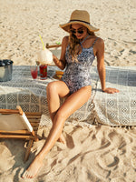 Printed Halter Neck One-Piece Swimsuit - Ladyez