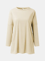 Full Size Round Neck Long Sleeve T-Shirt - Ladyez