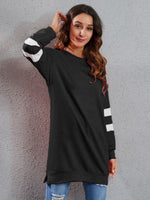 Full Size Striped Round Neck Long Sleeve T-Shirt - Ladyez