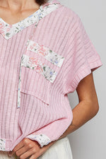 POL Short Sleeve Hooded Top with Back-Open Detail