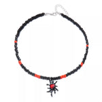 Halloween Spider Web Beaded Necklace