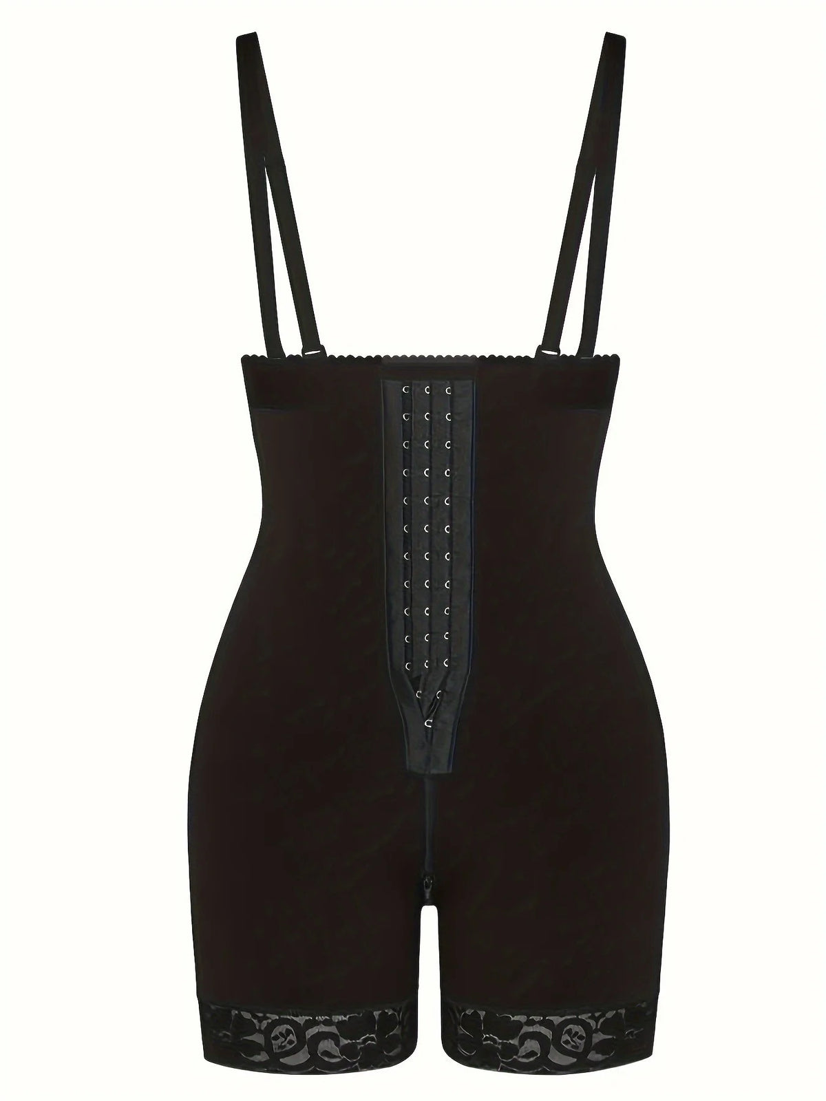 Slimming High-Waist Shapewear Shorts - Firm Tummy & Booty Enhancement Nylon & Elastane Blend with Contouring Lace Accents