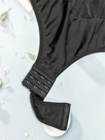 1pc Sexy Corset Solid Color Deep V Neck Contouring Onesie Belly Control Waist Trainer Slimming Thong Shapewear Women'S Lingerie