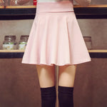 New Women Basic Skirts Summer Flared Casual Mini Skater Shorts Skirt Fashion School Pleated Fluffy Plus Size 5XL Red Short Skirt