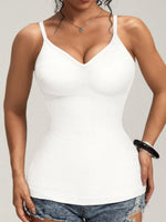 Women's Long Camisole No Pads, Adjustable Strap Slimming Tank Top, Breathable Soft Basic Vest for Layering & Outerwear