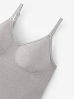 Women's Long Camisole No Pads, Adjustable Strap Slimming Tank Top, Breathable Soft Basic Vest for Layering & Outerwear