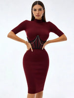 Women's commuting outerwear chain vest with waist-cinching, bustier, underwire, fishbone, slimming waist belt, fashionable outfi