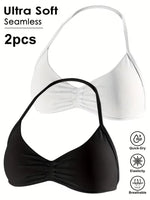 Seamless Sexy Open Back Gym Yoga Crop Top Women Halter Sports Bra Push Up Strappy Padded Workout Tank Tops
