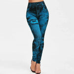 Women Imitation Jeans Stretch Leggings Fashion Sexy Slim Push Up Lady Gym Leggings Causal Simple High Waist Streetwear Leggings
