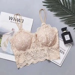 4pcs Women'S Sexy Lace Bra & Panty Set, Breathable & Comfortable, Removable Bra, Stretchy Lingerie Set