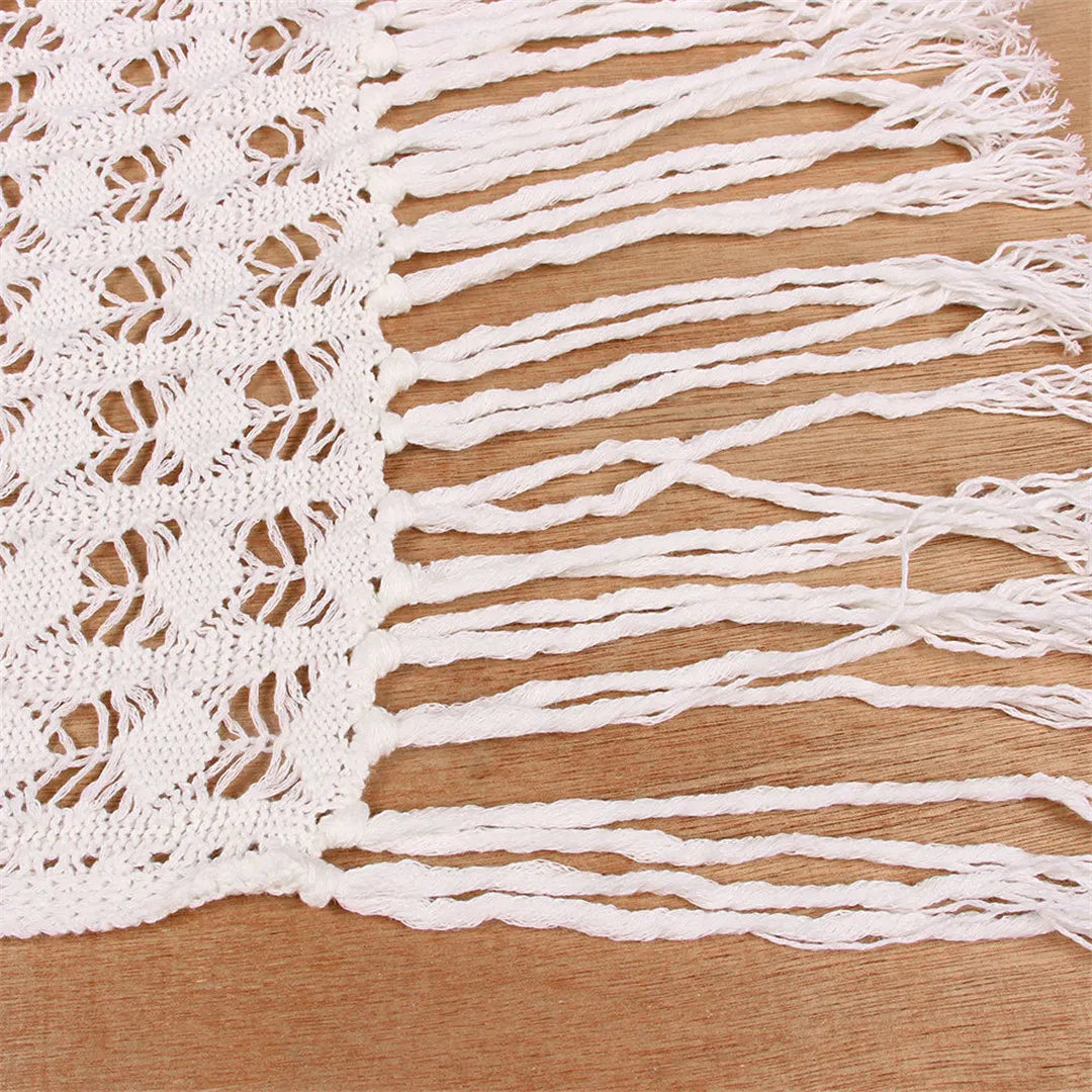 S-XL Sexy Hollow Out Fringe Tassel Knitted Crochet Tunic Beach Cover Up Cover-ups Beach Dress Beach Wear Beachwear Female V3800C