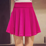 New Women Basic Skirts Summer Flared Casual Mini Skater Shorts Skirt Fashion School Pleated Fluffy Plus Size 5XL Red Short Skirt